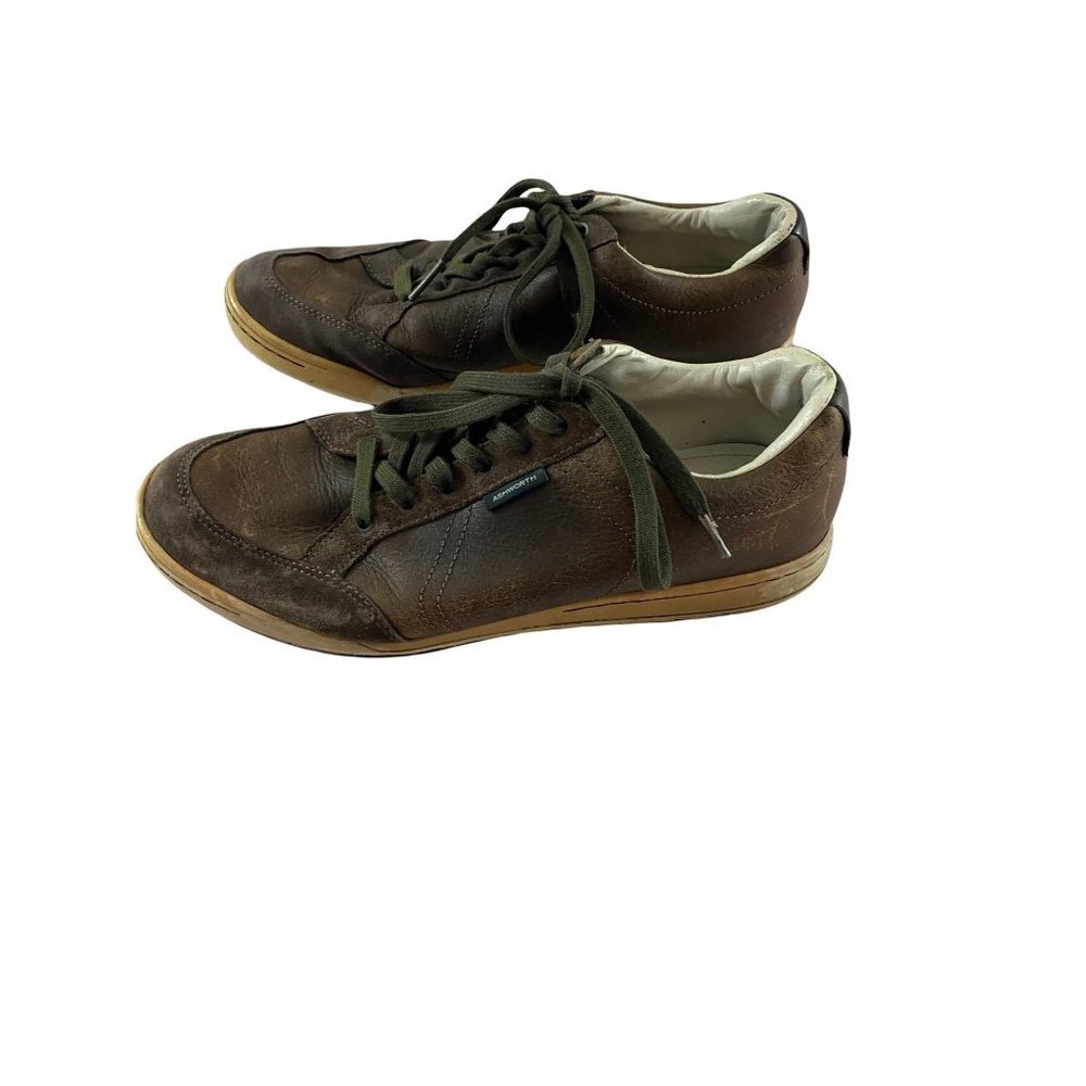 Ashworth Mens Brown Leather Spikeless Lace Up Golf Shoes - 10.5 - #104408902
